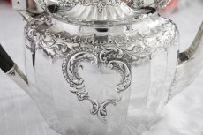 画像9: 純銀製（925）1900年　透かしの縁取り　ロココ風スクロール装飾　ティー3点セット (9)