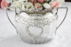 画像10: 純銀製（925）1900年　透かしの縁取り　ロココ風スクロール装飾　ティー3点セット (10)