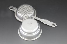 画像5: 純銀製（925）1992年　ロココ調透かし細工　ティーストレイナー＆スタンド (5)