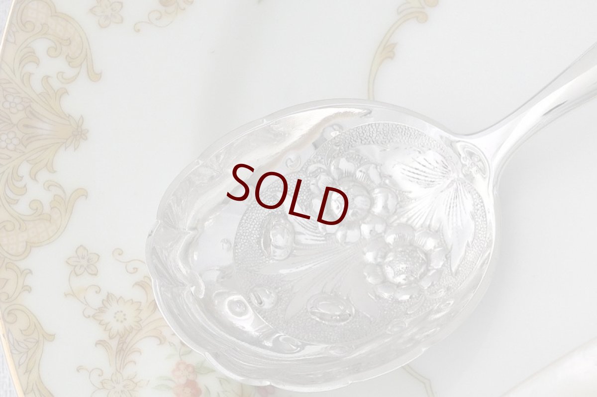 画像4: 純銀製（800）白蝶貝ハンドル　デザートサービングスプーンセット (4)