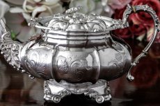 画像3: 純銀製（800）1860年前後　ベルギー製　メロン型　お花の摘み　ティー3点セット (3)