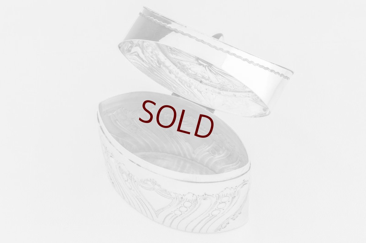 画像7: 純銀製（925）1896年　ハンドチェイス　フルーテッド　ティーキャディー  (7)