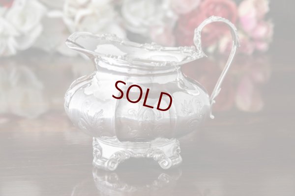 画像14: 純銀製（800）1860年前後　ベルギー製　メロン型　お花の摘み　ティー3点セット