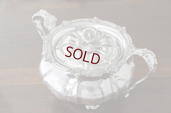 画像9: 純銀製（800）1860年前後　ベルギー製　メロン型　お花の摘み　ティー3点セット