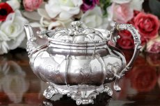 画像5: 純銀製（800）1860年前後　ベルギー製　メロン型　お花の摘み　ティー3点セット (5)