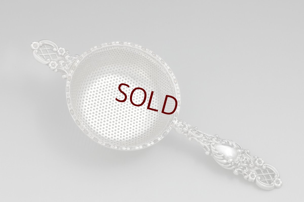 画像6: 純銀製（925）1992年　ロココ調透かし細工　ティーストレイナー＆スタンド (6)