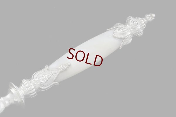 画像5: 純銀製（800）白蝶貝ハンドル　デザートサービングスプーンセット