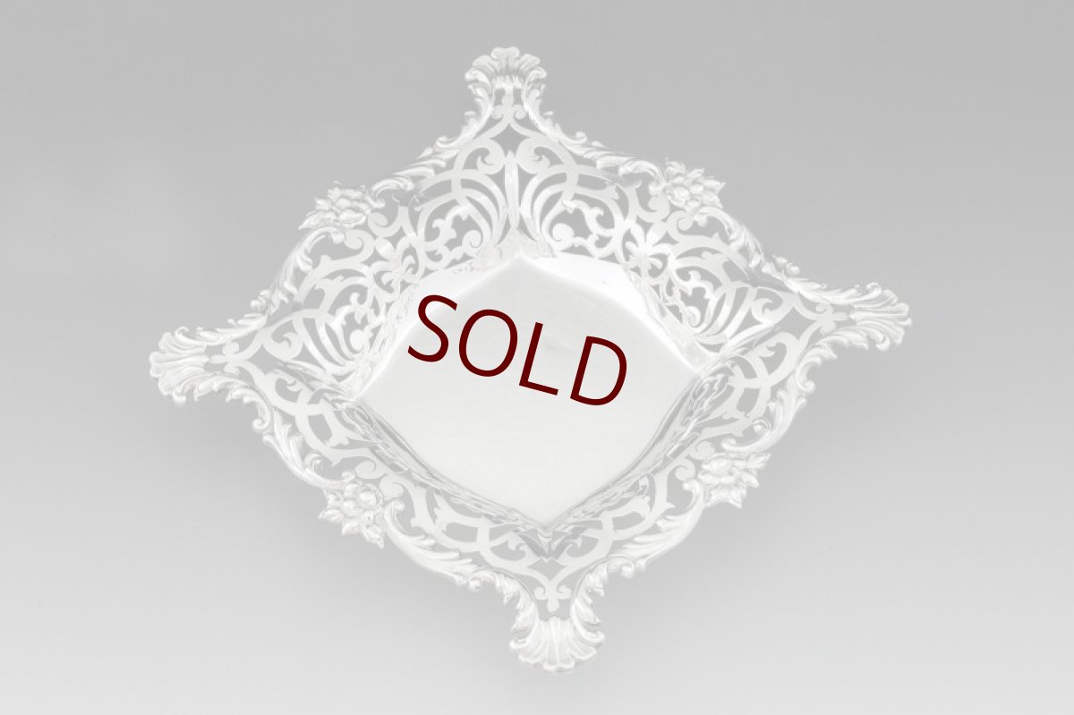 画像2: 純銀製（９２５）1920年前後　アメリカ製　透かし細工　ボンボンディッシュ (2)