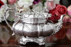 画像6: 純銀製（800）1860年前後　ベルギー製　メロン型　お花の摘み　ティー3点セット (6)