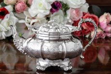 画像2: 純銀製（800）1860年前後　ベルギー製　メロン型　お花の摘み　ティー3点セット (2)