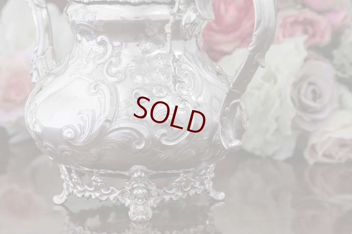 画像3: シルバープレート　ヴィクトリアンロココ　鳥の摘みと薔薇の彫刻　ティーポット (3)