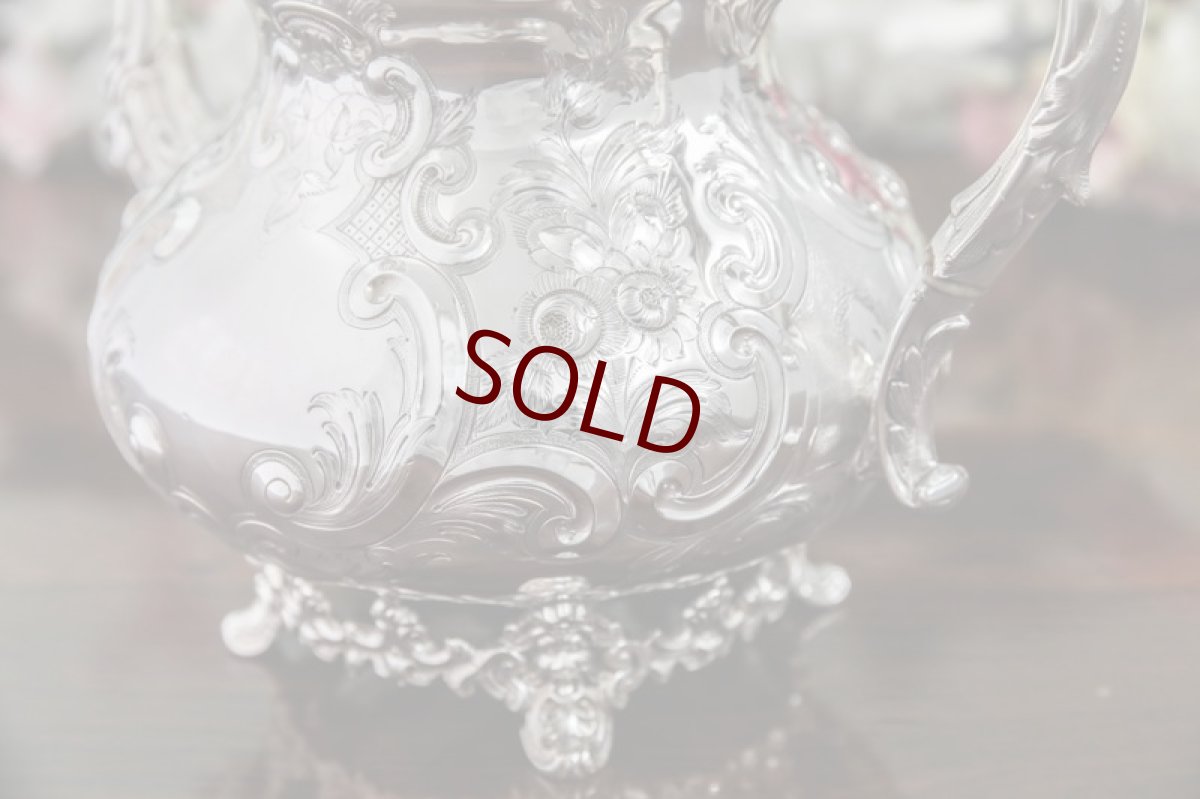 画像7: シルバープレート　ヴィクトリアンロココ　鳥の摘みと薔薇の彫刻　ティーポット (7)