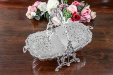 画像9: シルバープレート製　ヴィクトリアン　シェル型　レア薔薇透かし細工　ビスケットウォーマー (9)