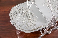 画像11: シルバープレート製　ヴィクトリアン　シェル型　レア薔薇透かし細工　ビスケットウォーマー (11)