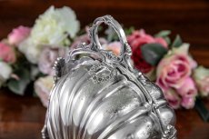 画像4: シルバープレート製　ヴィクトリアン　シェル型　レア薔薇透かし細工　ビスケットウォーマー (4)