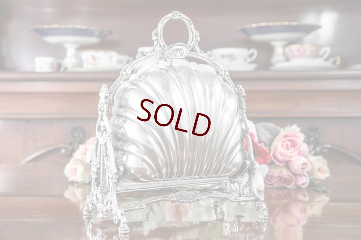 画像13: シルバープレート製　ヴィクトリアン　シェル型　レア薔薇透かし細工　ビスケットウォーマー (13)