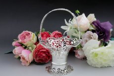 画像1: 純銀製（９２５）1910年 マッピン＆ウェッブ　透かし細工が美しい、　フラワーバスケット (1)