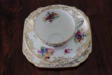 画像12: １９３０年代　チェコ製　手描き　ブーケと金彩のトリオセット１ (12)