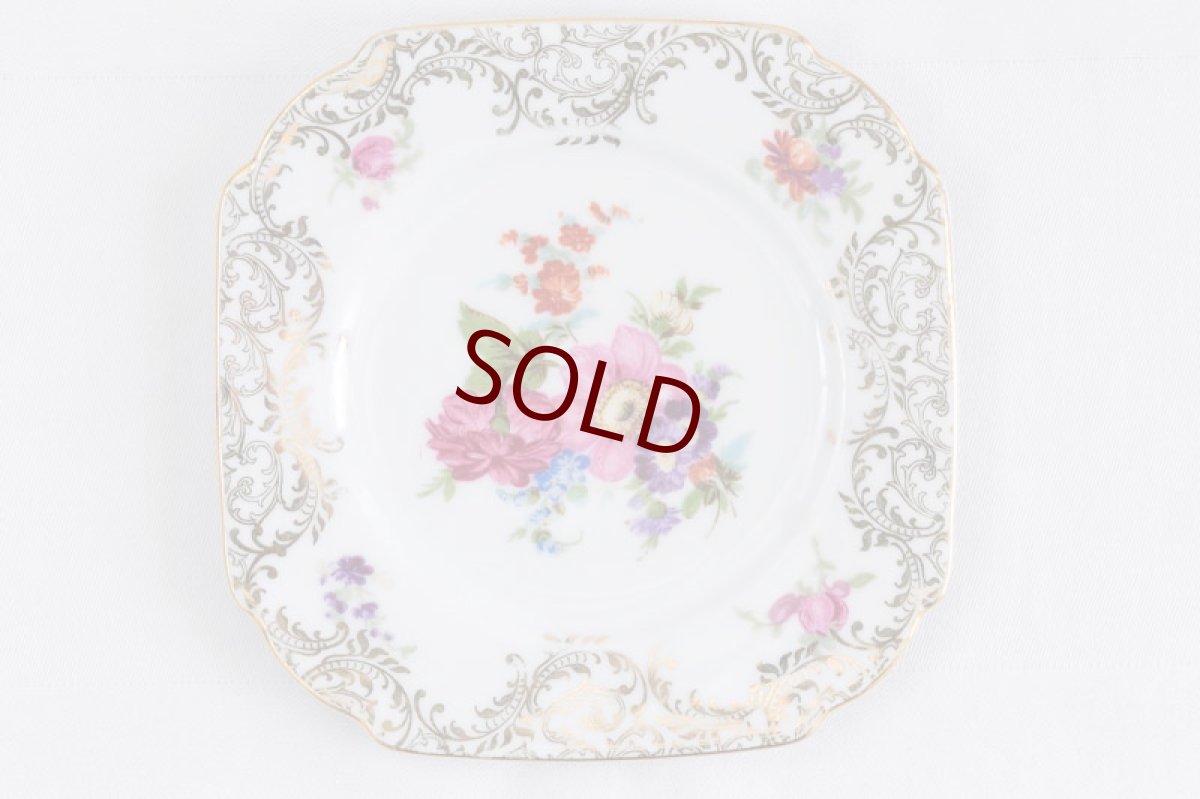 画像10: １９３０年代　チェコ製　手描き　ブーケと金彩のトリオセット１ (10)