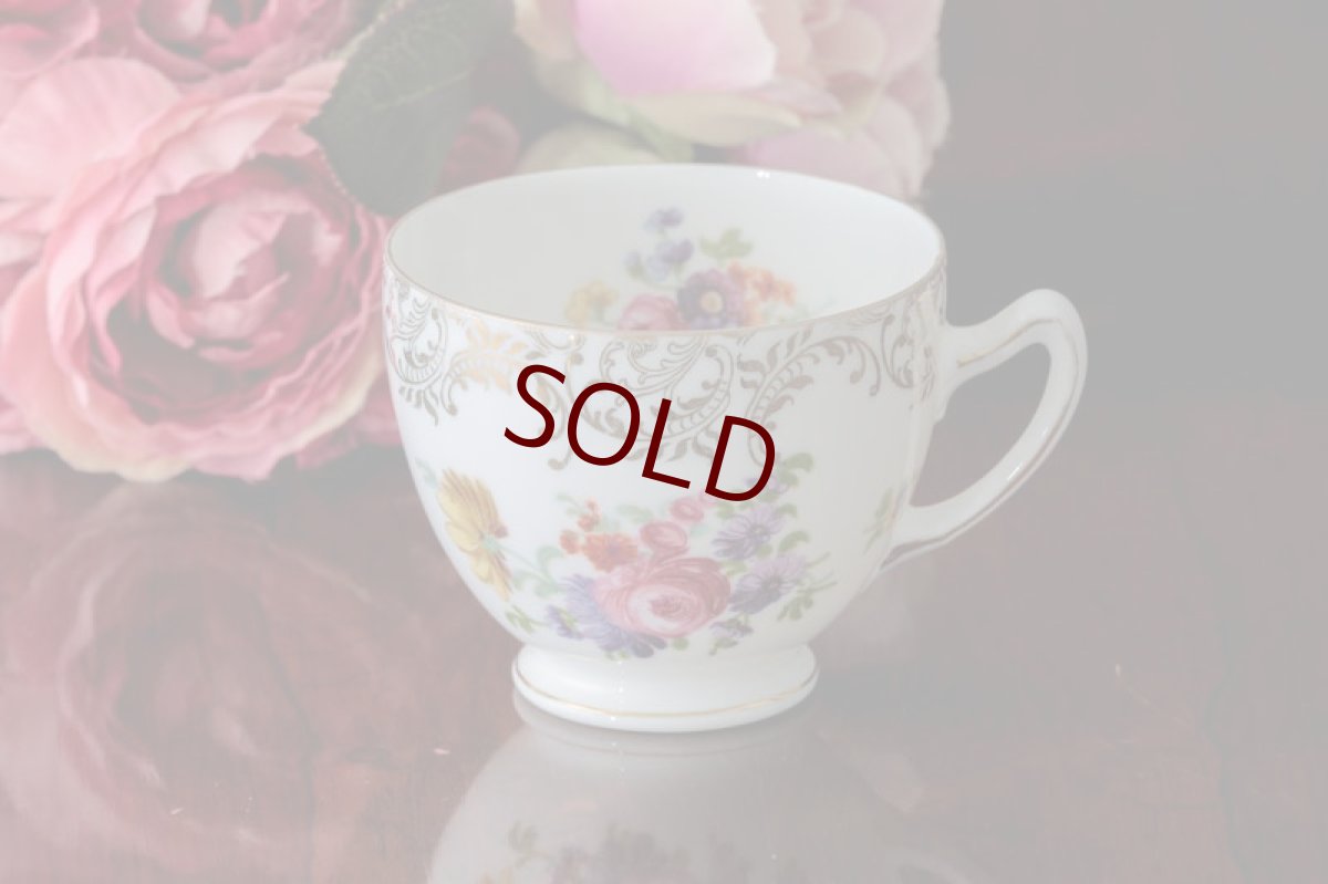 画像3: １９３０年代　チェコ製　手描き　ブーケと金彩のトリオセット１ (3)