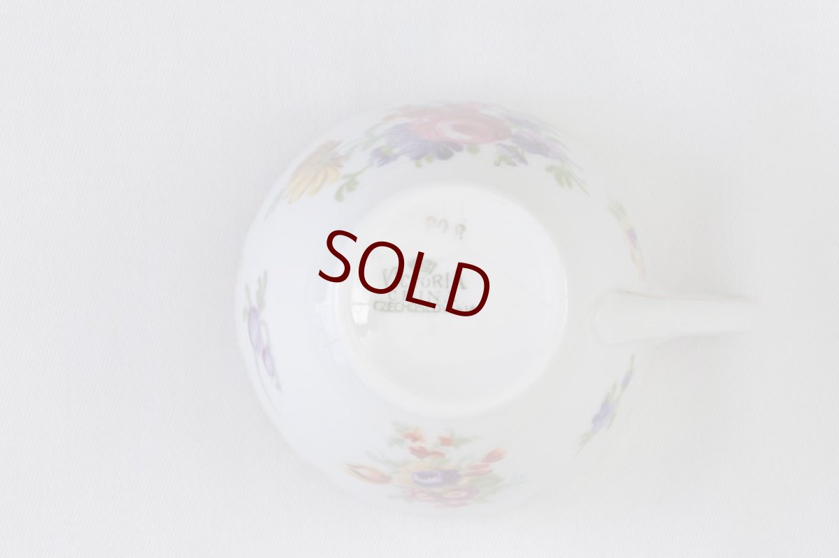 画像7: １９３０年代　チェコ製　手描き　ブーケと金彩のトリオセット１ (7)