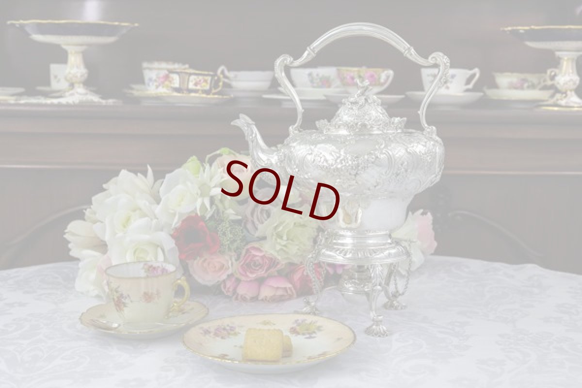 画像1: 純銀製（925）1915年　ロココスタイル　お花の摘み　お花のガーランド　ティーケトル (1)