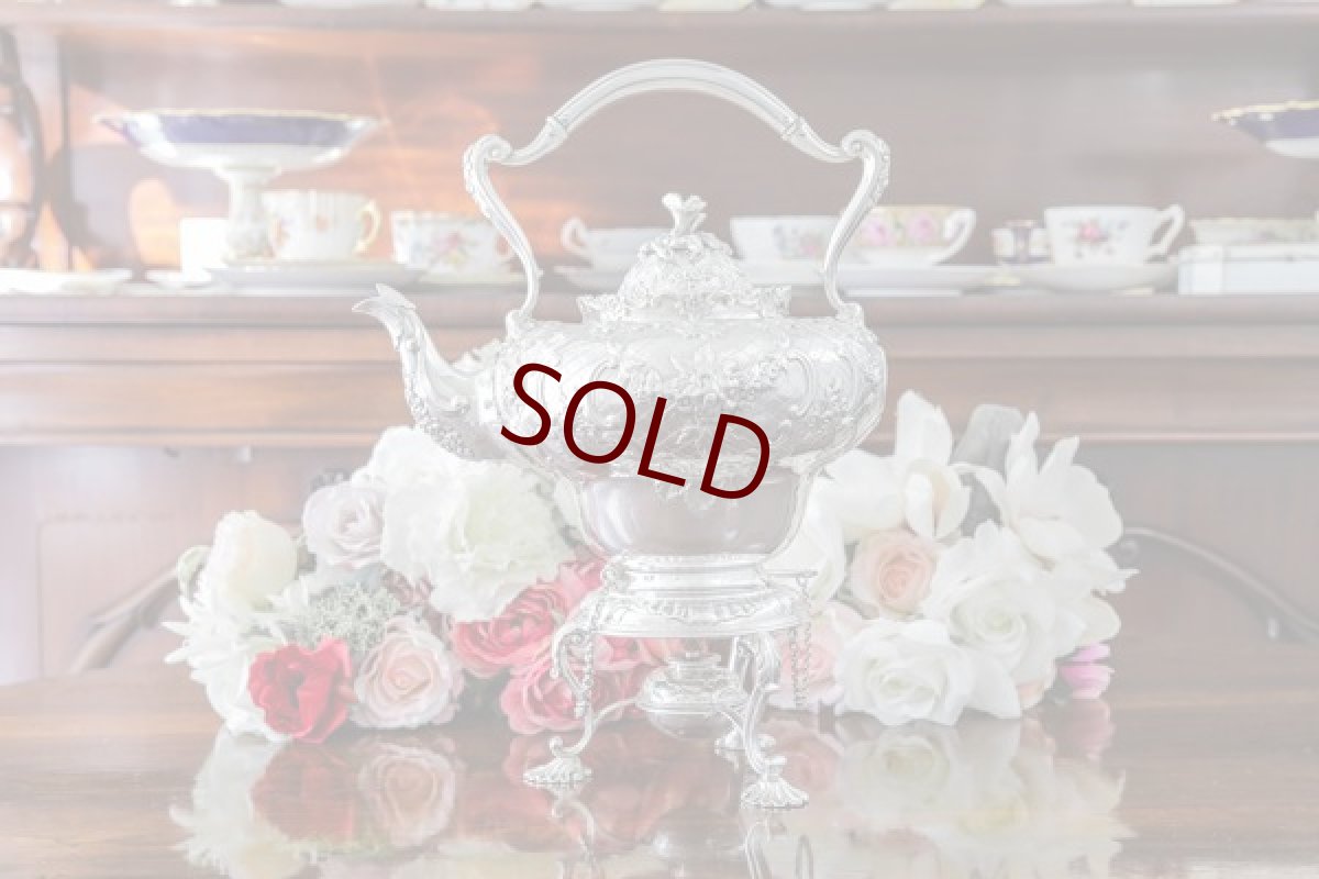 画像2: 純銀製（925）1915年　ロココスタイル　お花の摘み　お花のガーランド　ティーケトル (2)