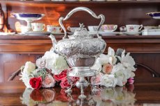 画像3: 純銀製（925）1915年　ロココスタイル　お花の摘み　お花のガーランド　ティーケトル (3)