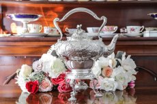 画像4: 純銀製（925）1915年　ロココスタイル　お花の摘み　お花のガーランド　ティーケトル (4)