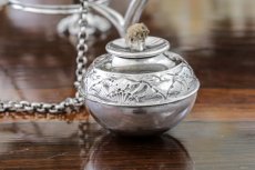 画像11: 純銀製（925）1915年　ロココスタイル　お花の摘み　お花のガーランド　ティーケトル (11)