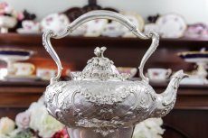 画像5: 純銀製（925）1915年　ロココスタイル　お花の摘み　お花のガーランド　ティーケトル (5)