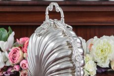 画像8: シルバープレート製　ヴィクトリアン　シェル型　美透かし細工　ビスケットウォーマー  (8)