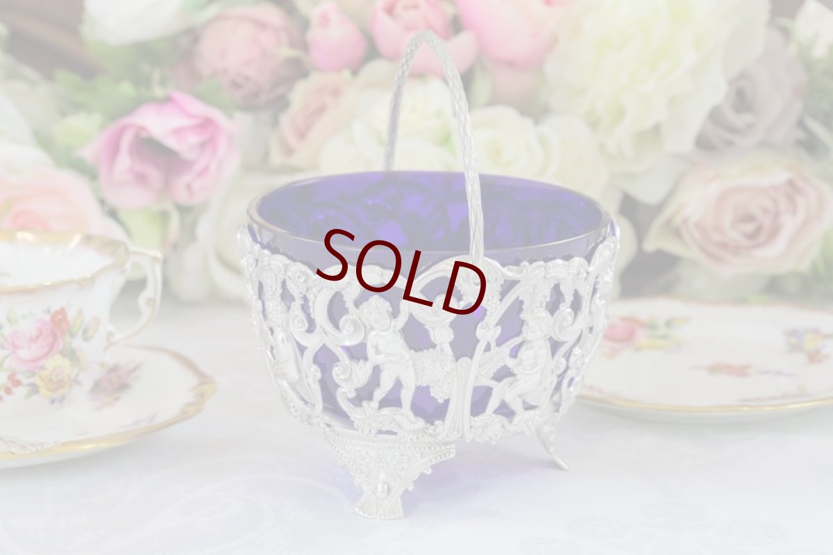 画像3: シルバープレート製　ヴィクトリア時代後期　エンジェルの透かし細工　シュガーバスケット (3)