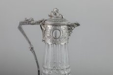 画像6: シルバープレート製 1900年前後　ハンドカットグラス クラレットジャグ  (6)