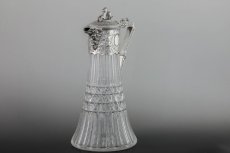 画像4: シルバープレート製 1900年前後　ハンドカットグラス クラレットジャグ  (4)
