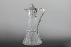 画像3: シルバープレート製 1900年前後　ハンドカットグラス クラレットジャグ  (3)
