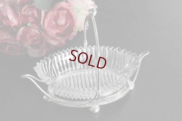 画像2: シルバープレート製 1887年　グラスジャムディッシュ