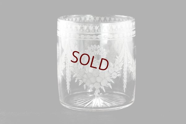 画像7: シルバープレート製　ヴィクトリア時代後期　お花のガーランド　エッチンググラス　ビスケットバレル