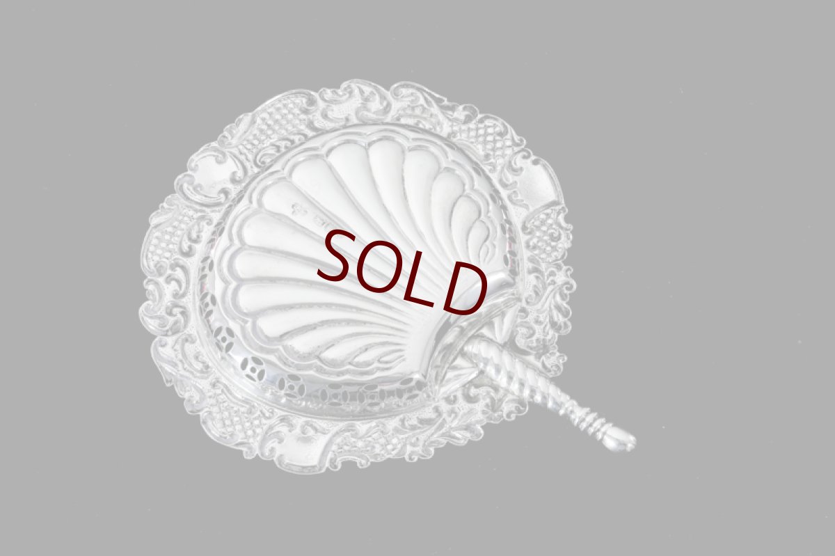 画像4: 純銀製 (925) 1896年 扇の形 ピン/ボンボンディッシュ 2組セット (4)