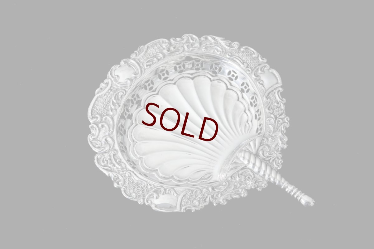 画像3: 純銀製 (925) 1896年 扇の形 ピン/ボンボンディッシュ 2組セット (3)