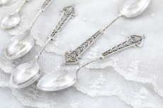 画像3: 純銀製 (925) 1902年　美透かし細工　ティースプーン & シュガートングセット  (3)