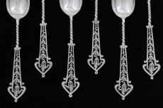 画像6: 純銀製 (925) 1902年　美透かし細工　ティースプーン & シュガートングセット  (6)