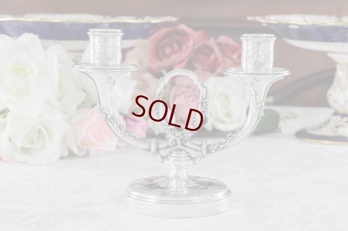 画像7: 純銀製(950) フランス製　ファーストミネルヴァ　ペア　薔薇のガーランド　キャンデラ―ブラー (7)