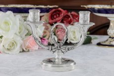 画像7: 純銀製(950) フランス製　ファーストミネルヴァ　ペア　薔薇のガーランド　キャンデラ―ブラー (7)