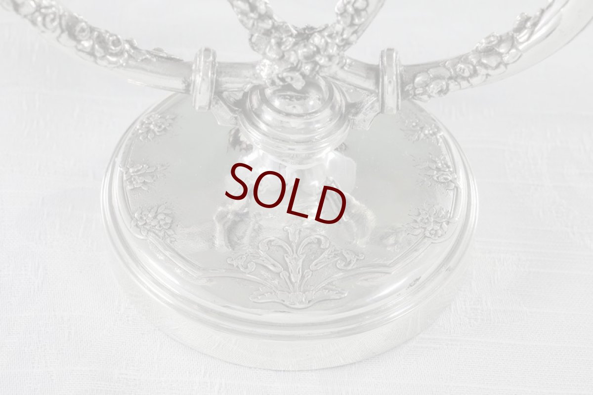 画像11: 純銀製(950) フランス製　ファーストミネルヴァ　ペア　薔薇のガーランド　キャンデラ―ブラー (11)