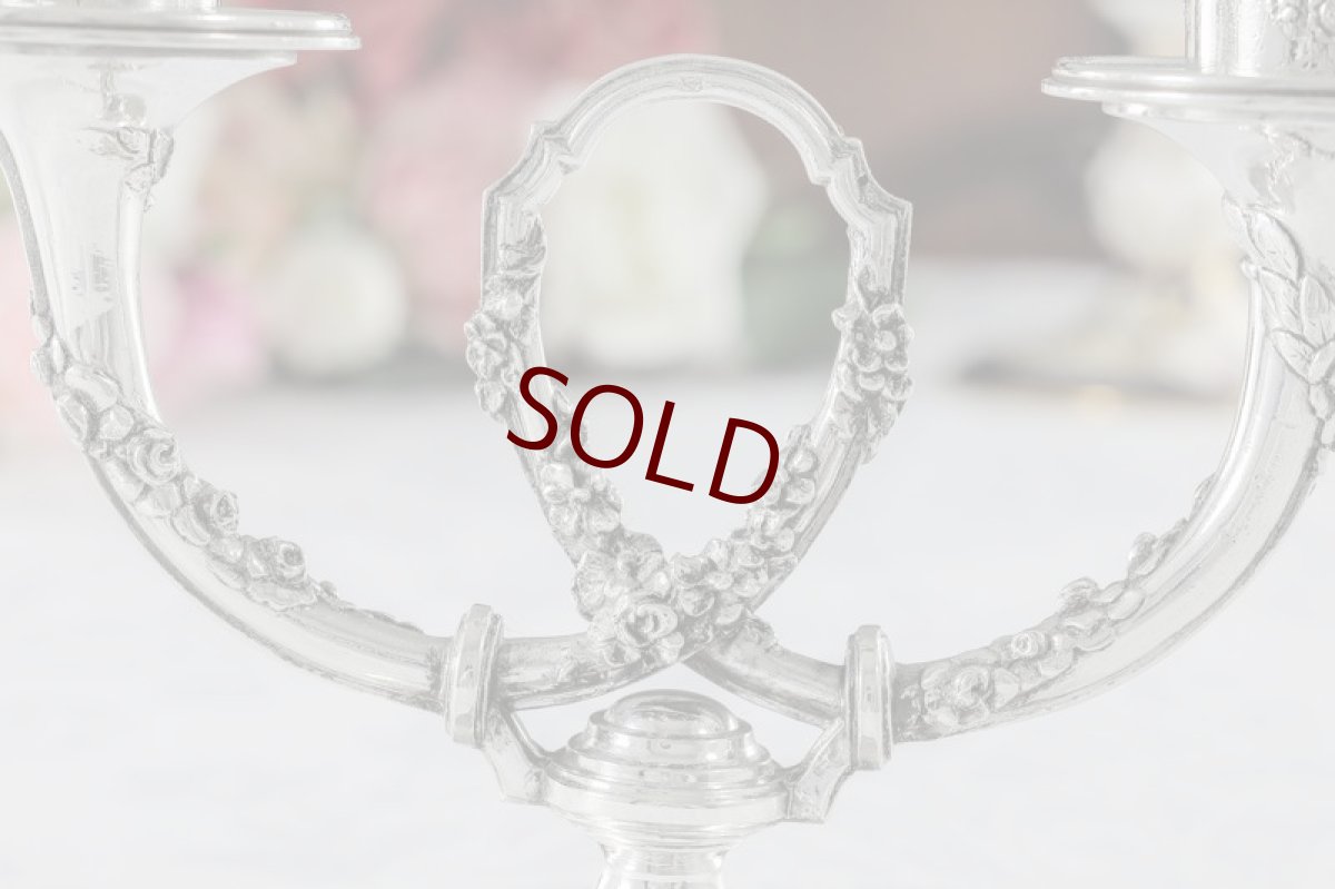 画像12: 純銀製(950) フランス製　ファーストミネルヴァ　ペア　薔薇のガーランド　キャンデラ―ブラー (12)