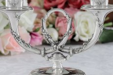 画像4: 純銀製(950) フランス製　ファーストミネルヴァ　ペア　薔薇のガーランド　キャンデラ―ブラー (4)