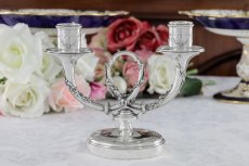 画像3: 純銀製(950) フランス製　ファーストミネルヴァ　ペア　薔薇のガーランド　キャンデラ―ブラー (3)