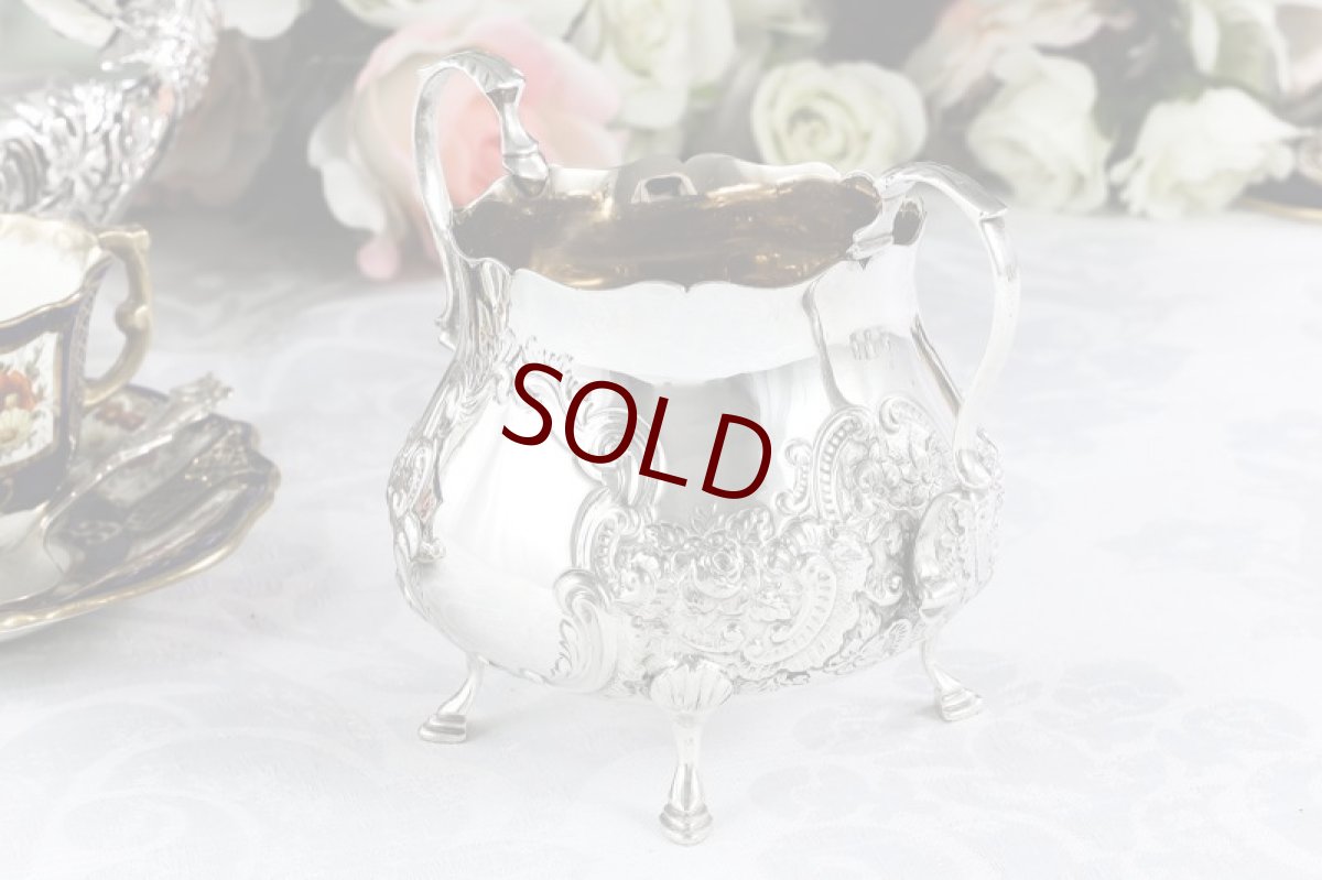 画像4: 純銀製(925) 1895年ロココスタイル　バチェラーサイズクリームジャグ＆シュガーポット (4)