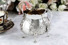 画像4: 純銀製(925) 1895年ロココスタイル　バチェラーサイズクリームジャグ＆シュガーポット (4)